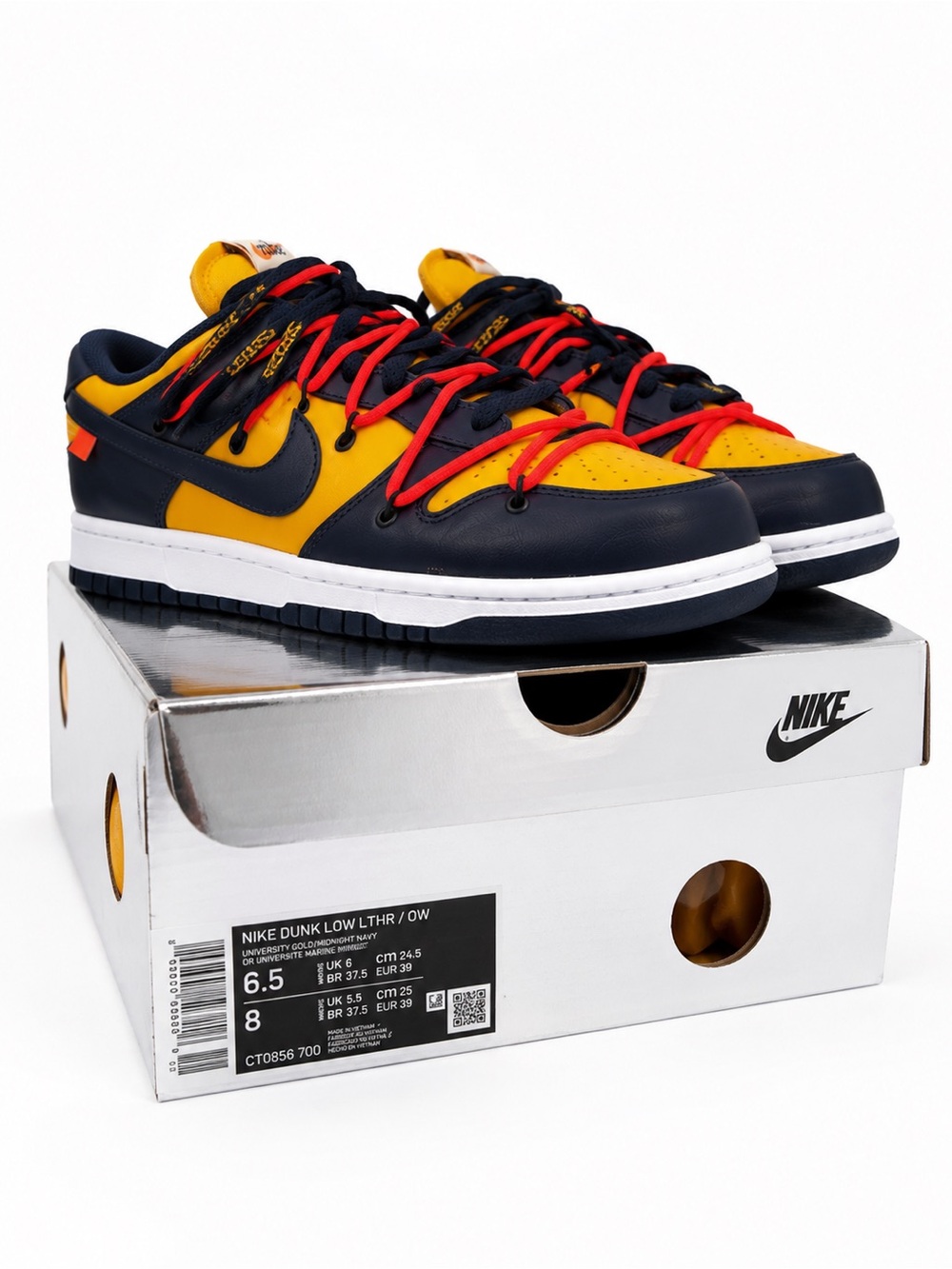 Off-White x Nike Dunk Low University Gold